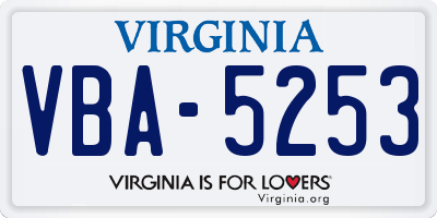 VA license plate VBA5253