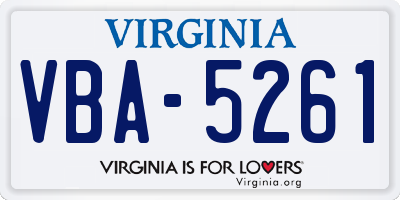 VA license plate VBA5261