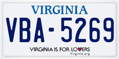 VA license plate VBA5269