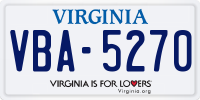 VA license plate VBA5270