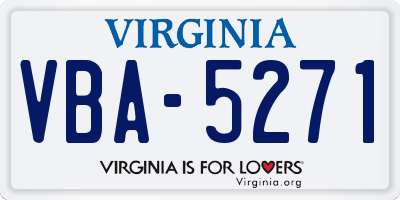 VA license plate VBA5271