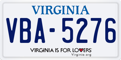 VA license plate VBA5276