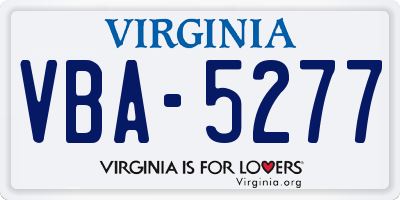 VA license plate VBA5277