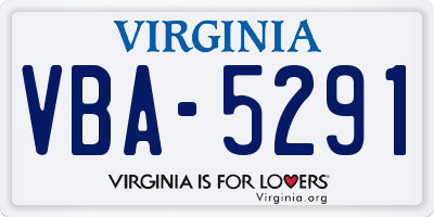 VA license plate VBA5291