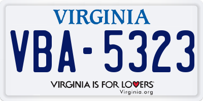 VA license plate VBA5323