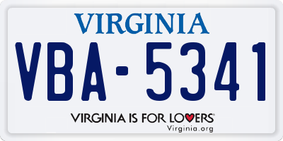 VA license plate VBA5341