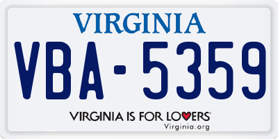 VA license plate VBA5359