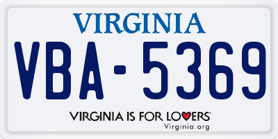 VA license plate VBA5369