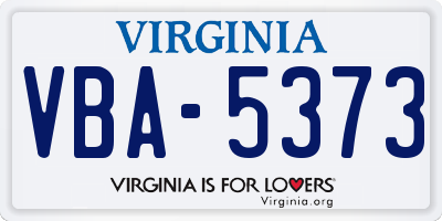 VA license plate VBA5373