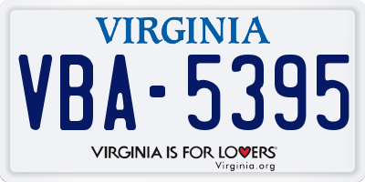 VA license plate VBA5395