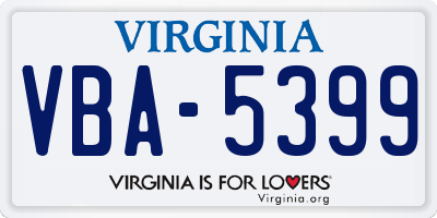 VA license plate VBA5399