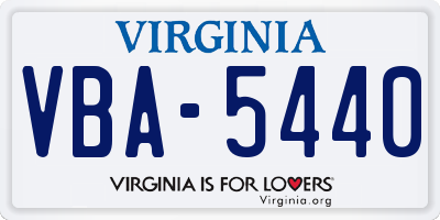 VA license plate VBA5440