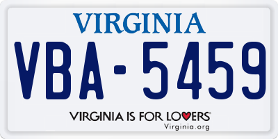VA license plate VBA5459