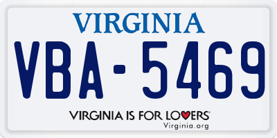 VA license plate VBA5469