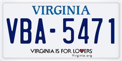 VA license plate VBA5471