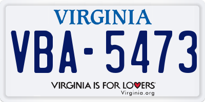 VA license plate VBA5473