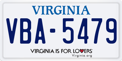 VA license plate VBA5479