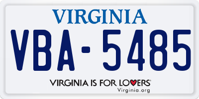 VA license plate VBA5485