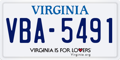 VA license plate VBA5491
