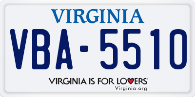 VA license plate VBA5510