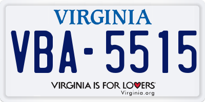 VA license plate VBA5515