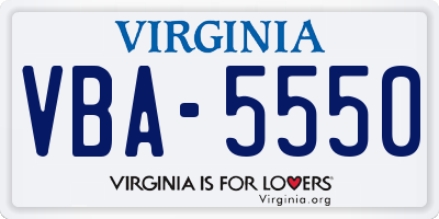 VA license plate VBA5550