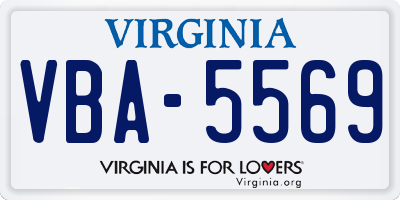 VA license plate VBA5569
