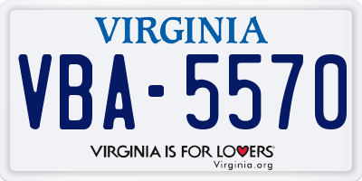 VA license plate VBA5570