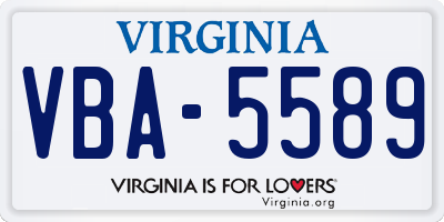 VA license plate VBA5589