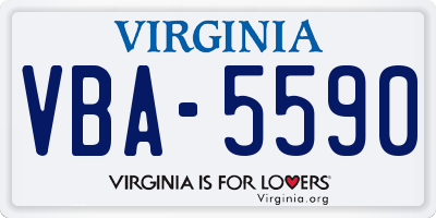 VA license plate VBA5590