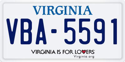VA license plate VBA5591