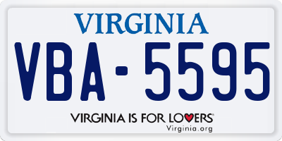 VA license plate VBA5595