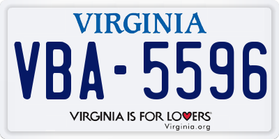 VA license plate VBA5596