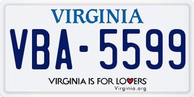 VA license plate VBA5599