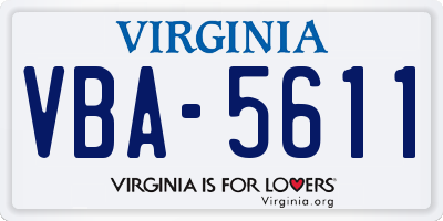 VA license plate VBA5611
