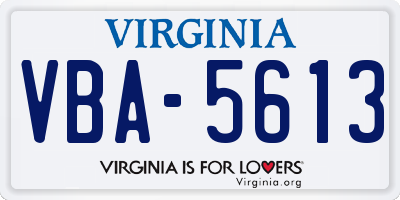VA license plate VBA5613