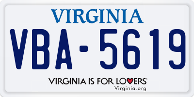 VA license plate VBA5619