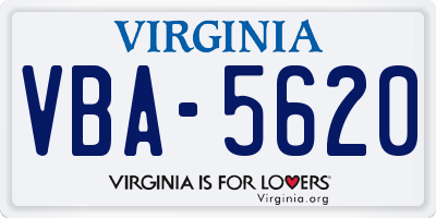 VA license plate VBA5620
