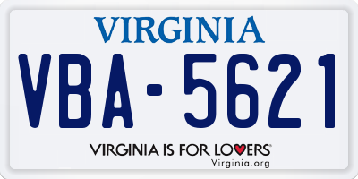 VA license plate VBA5621