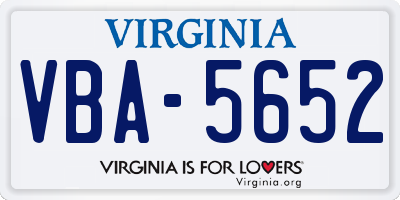 VA license plate VBA5652