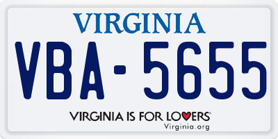 VA license plate VBA5655
