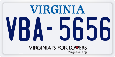 VA license plate VBA5656