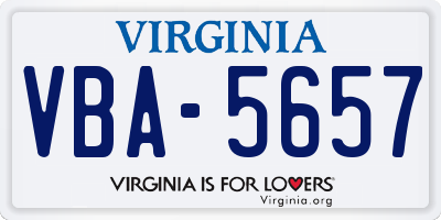 VA license plate VBA5657