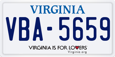 VA license plate VBA5659