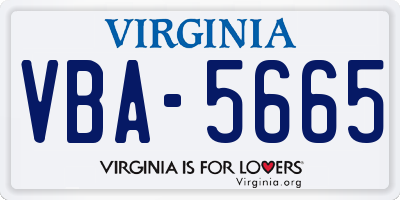 VA license plate VBA5665