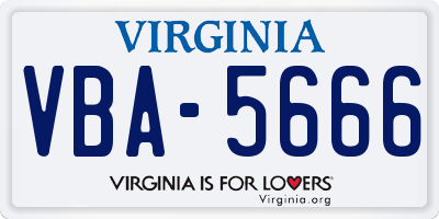 VA license plate VBA5666