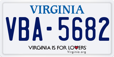 VA license plate VBA5682
