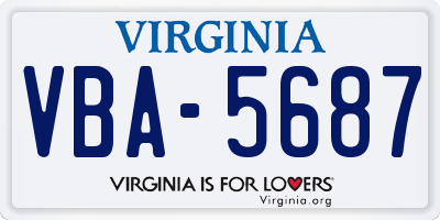 VA license plate VBA5687