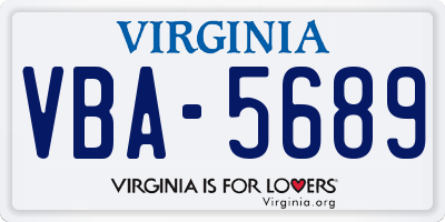 VA license plate VBA5689