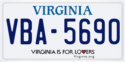VA license plate VBA5690